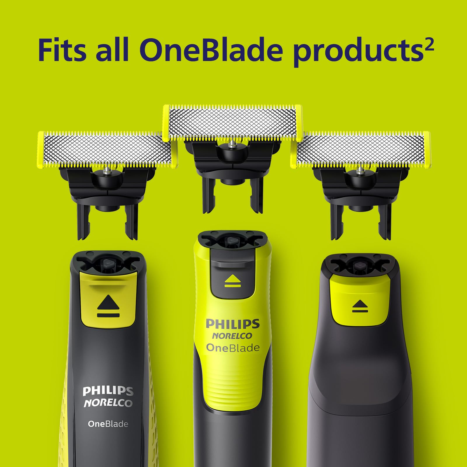 Norelco OneBlade held in hand for size comparison showing compact blade and control benefit