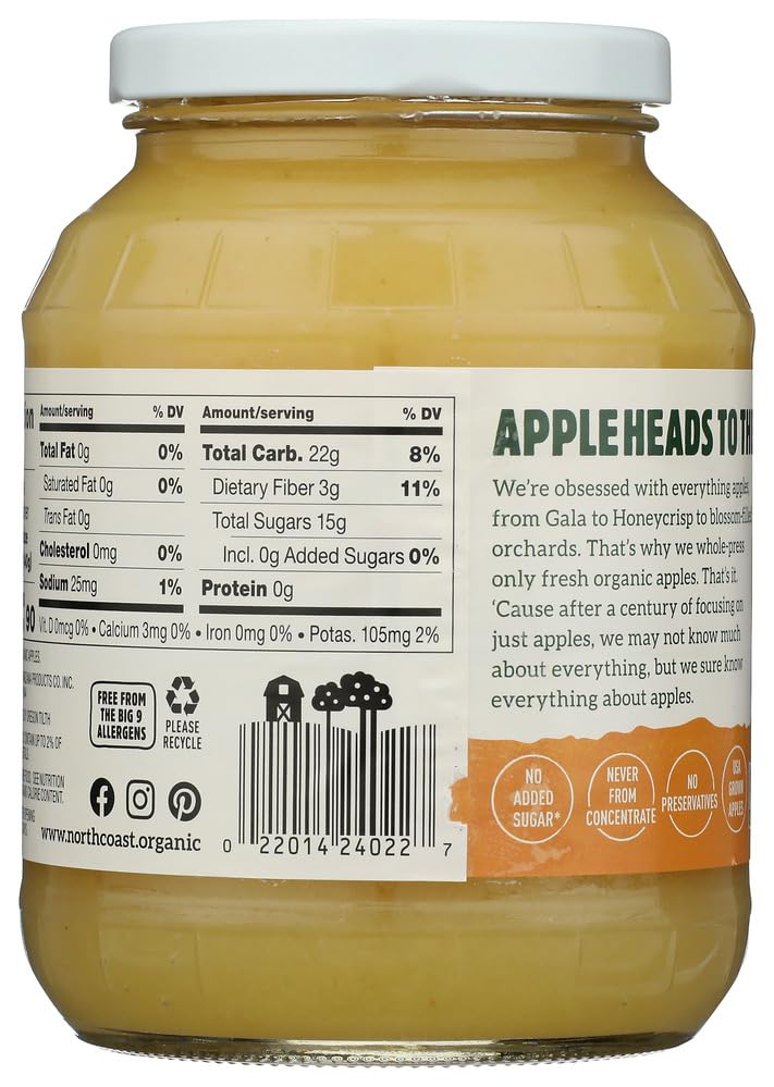 Close-up of North Coast applesauce texture highlighting smooth fruit consistency and natural color