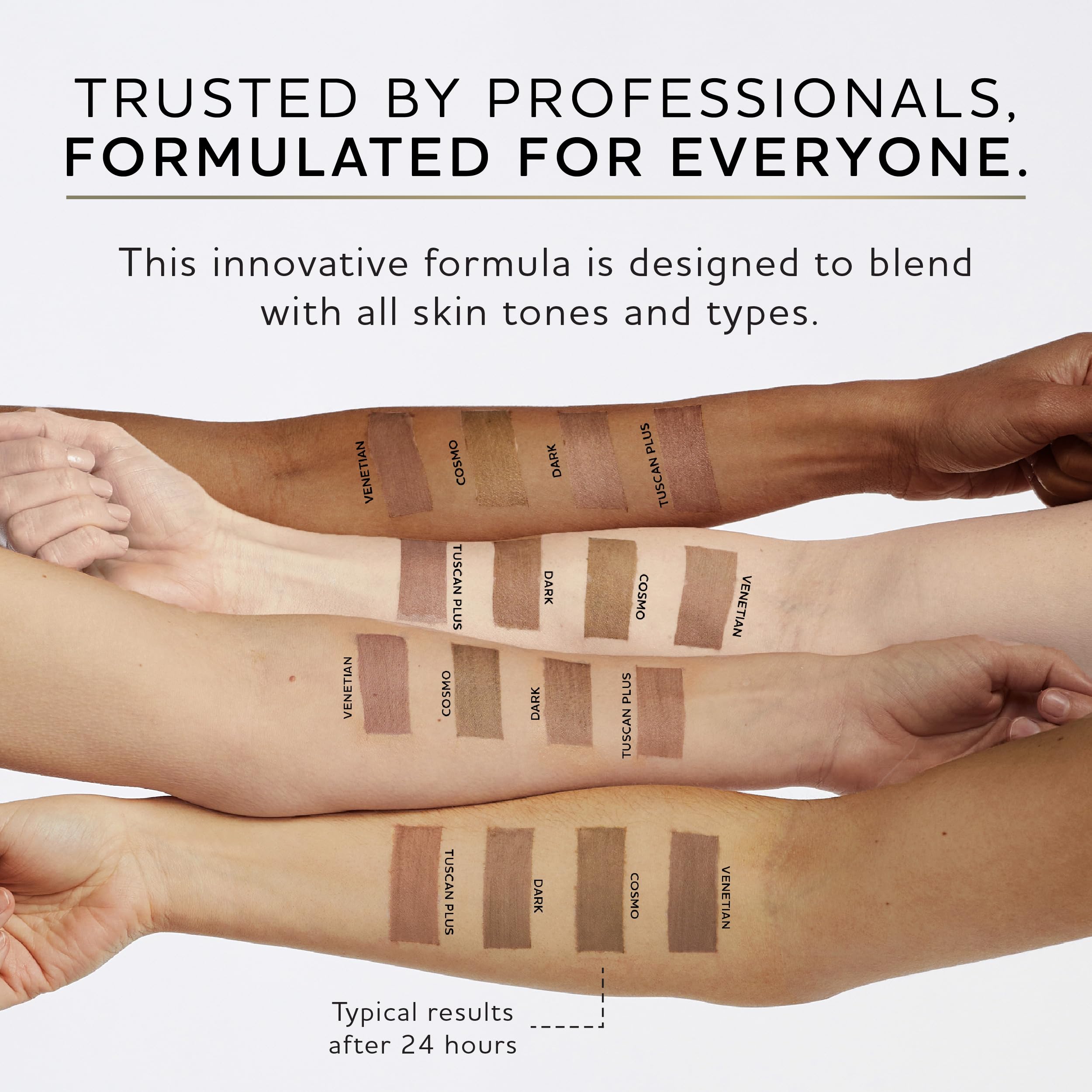 Norvell before and after arm showing deeper, natural-looking bronze