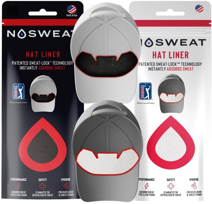 NoSweat applied in a golfer's cap for clear vision benefit