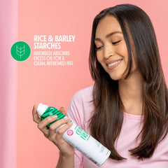 Not Your Mother's mist on roots illustrating oil absorption and instant refresh