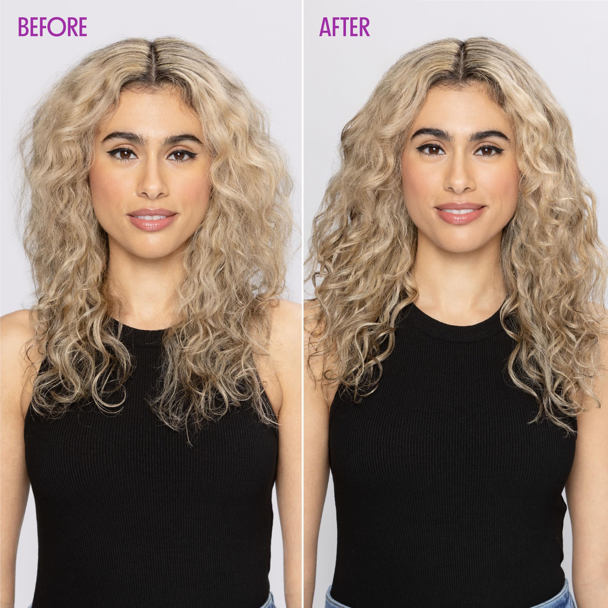 Not Your Mother's curl foam dispensed in hands illustrating lightweight lift and bounce