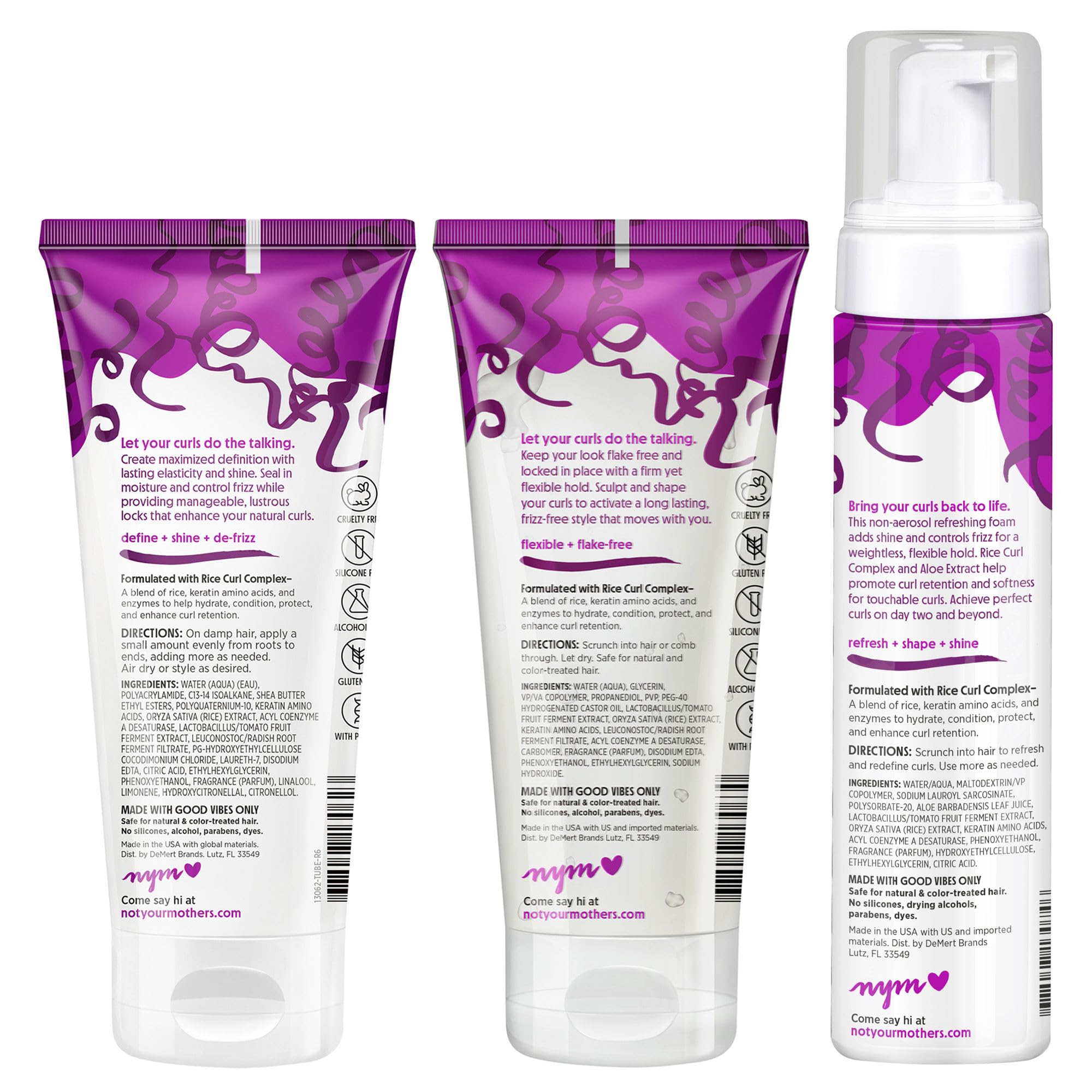 Not Your Mother's trio staged on a bathroom shelf showing everyday styling convenience