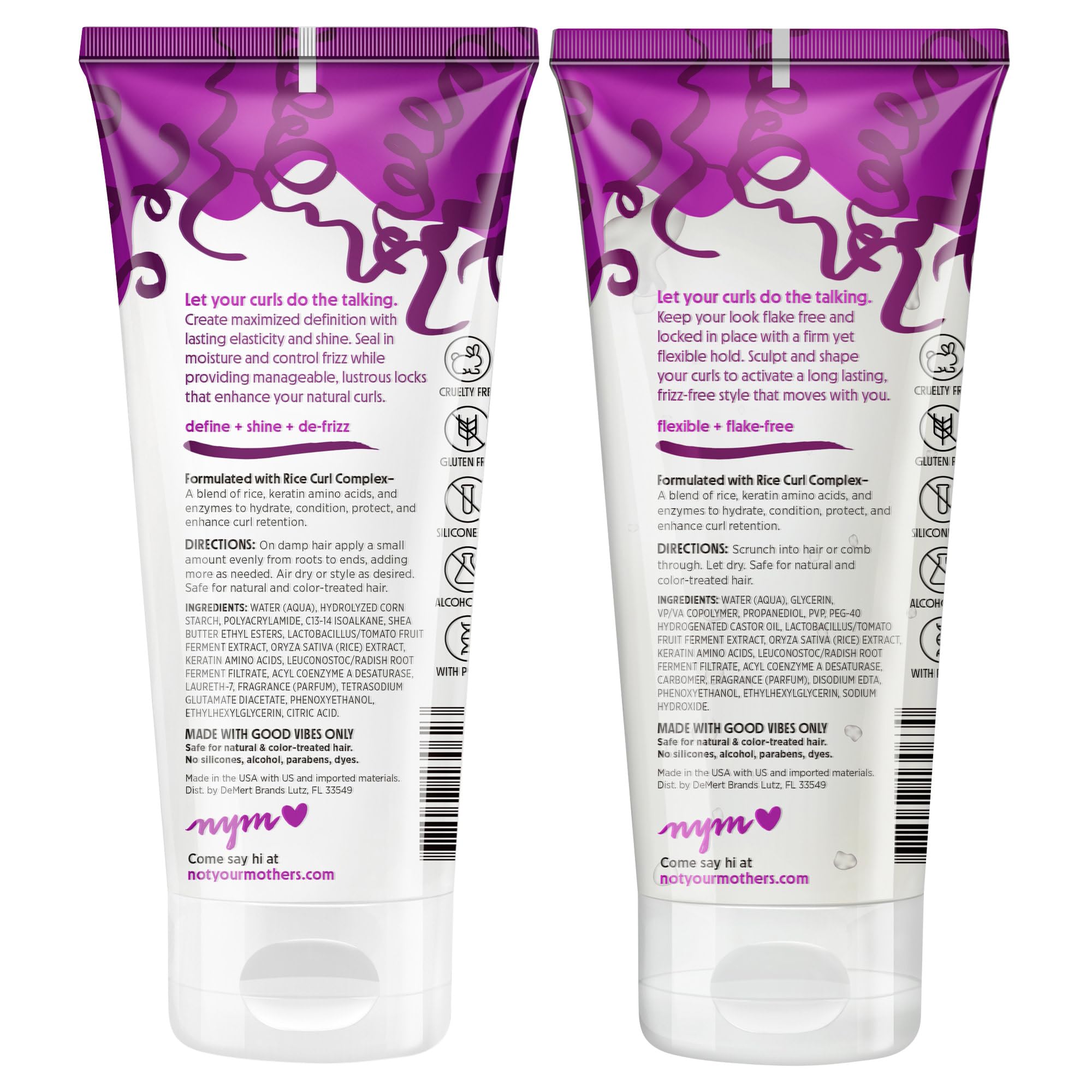Not Your Mother's label detail showing scent and clean-beauty claims
