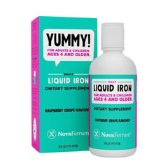NovaFerrum front bottle view showing label and 16 fl oz size, clear branding and ingredient benefit