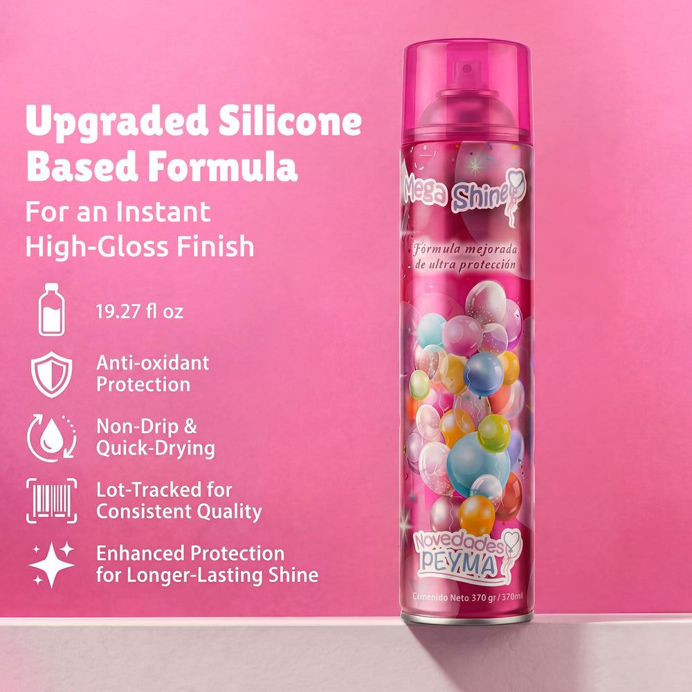 Novedades Peyma gloss on latex balloon highlighting enhanced shine