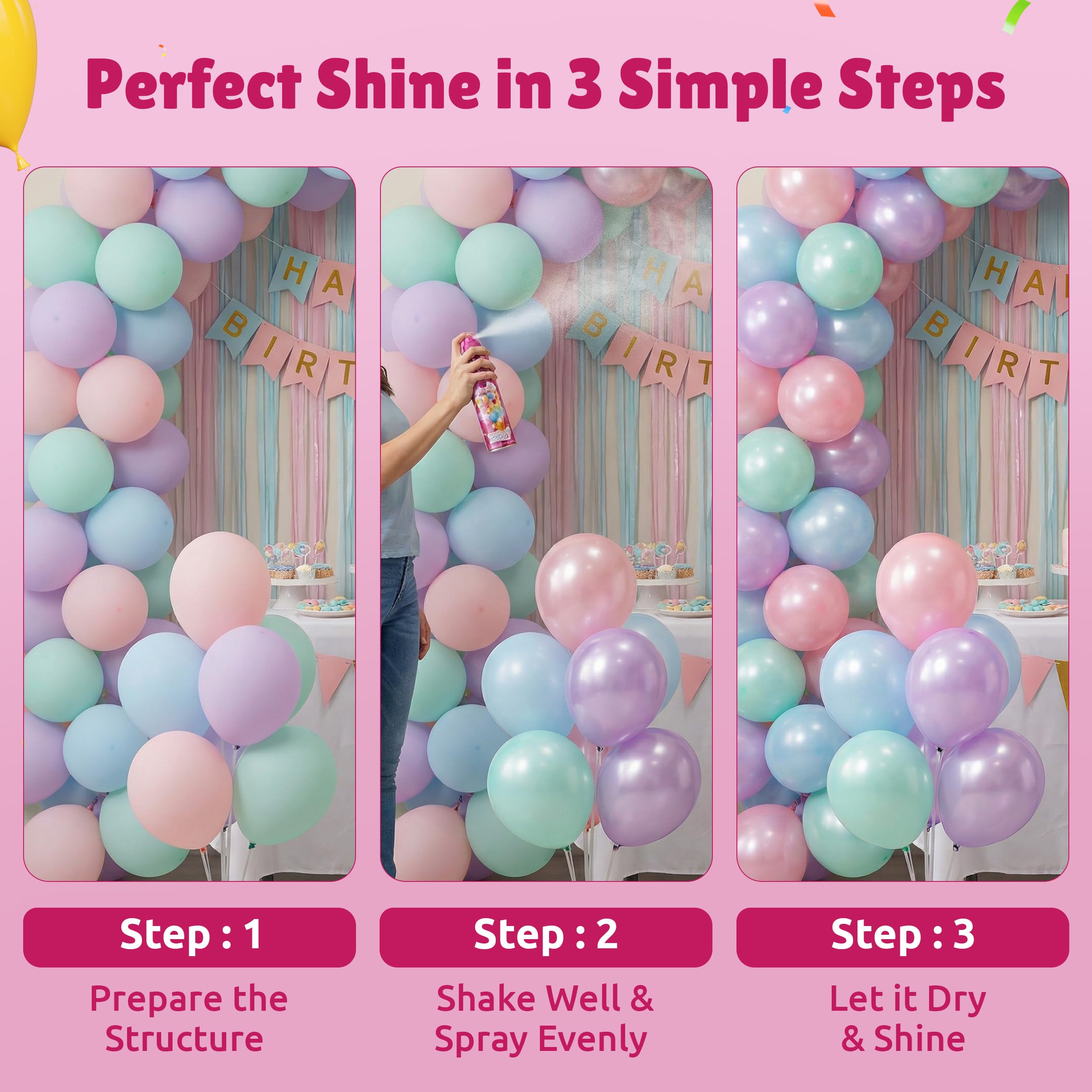 Novedades Peyma garland before and after spray showing vivid colors