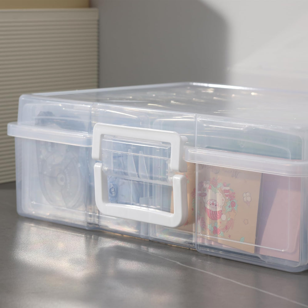 novelinks container with photos inside showing neat, protected storage