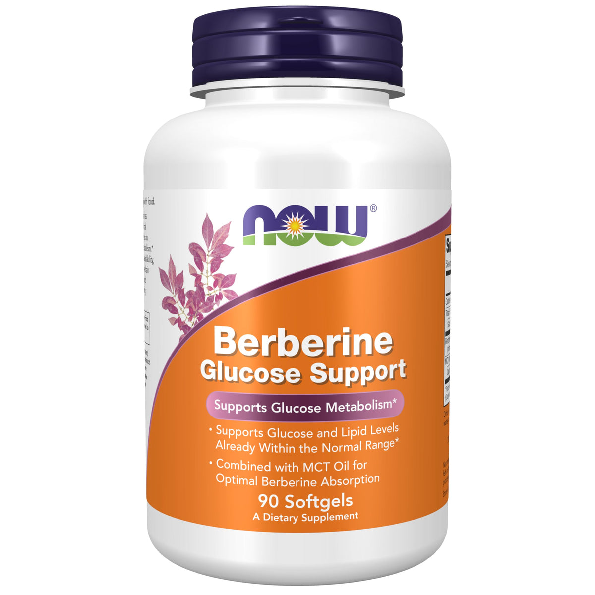NOW berberine front packaging showing bottle and label benefits