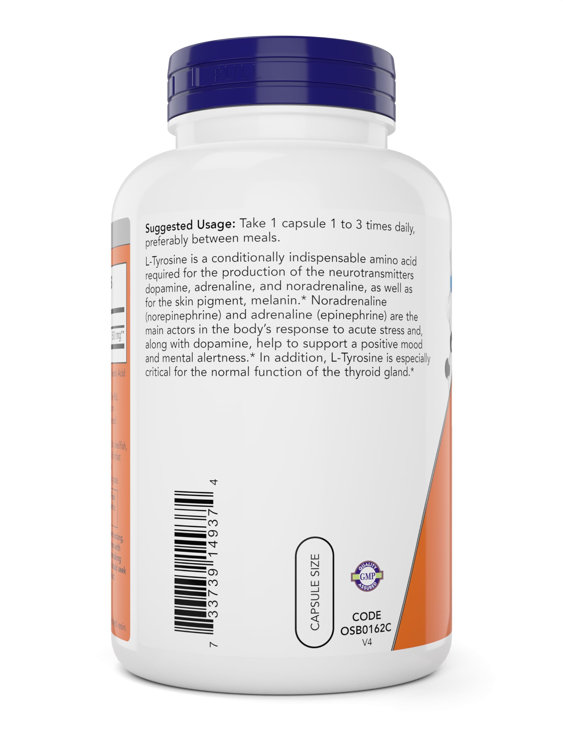 Now Foods capsules scattered on surface illustrating easy dose and capsule size