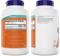 NOW Foods bottle open with tablets spilling, illustrating bottle count and convenience