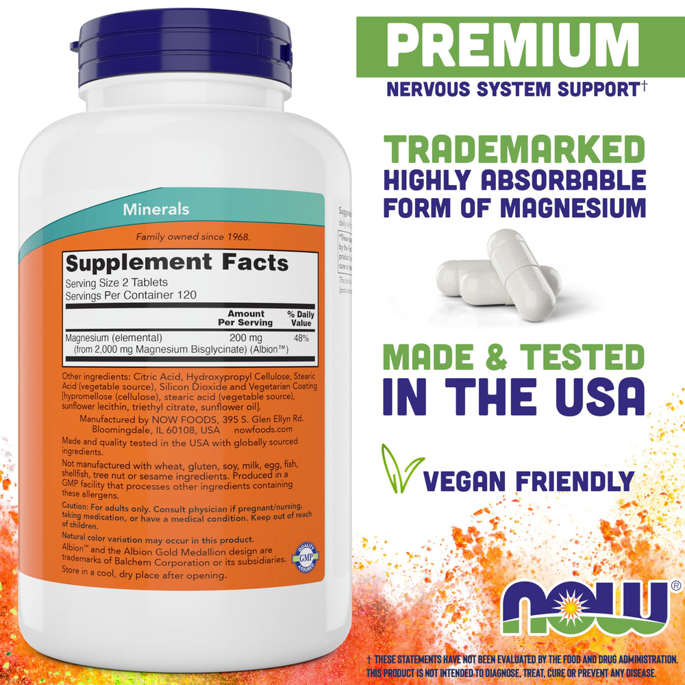 NOW Foods tablet close-up showing smooth texture and easy swallowing benefit