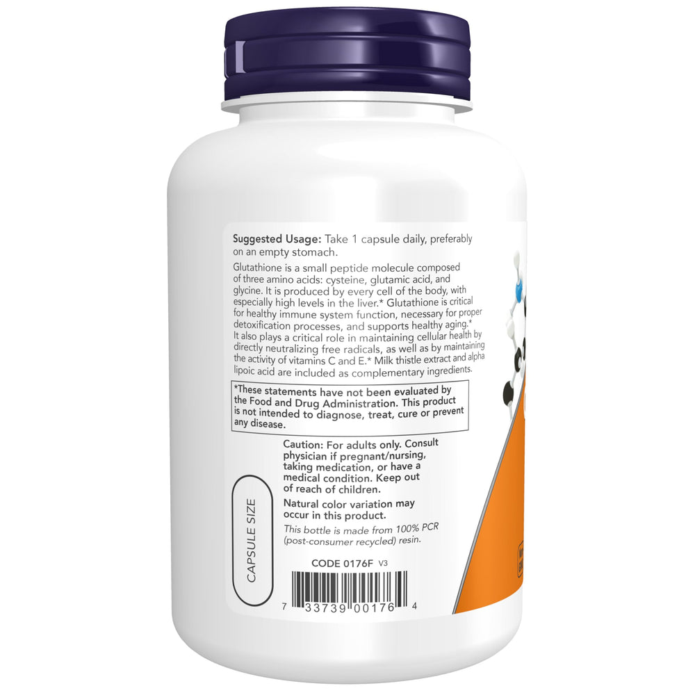 NOW supplement facts label close-up showing ingredient amounts and certifications