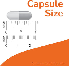 NOW glycine capsule size comparison next to a coin showing easy-to-swallow scale
