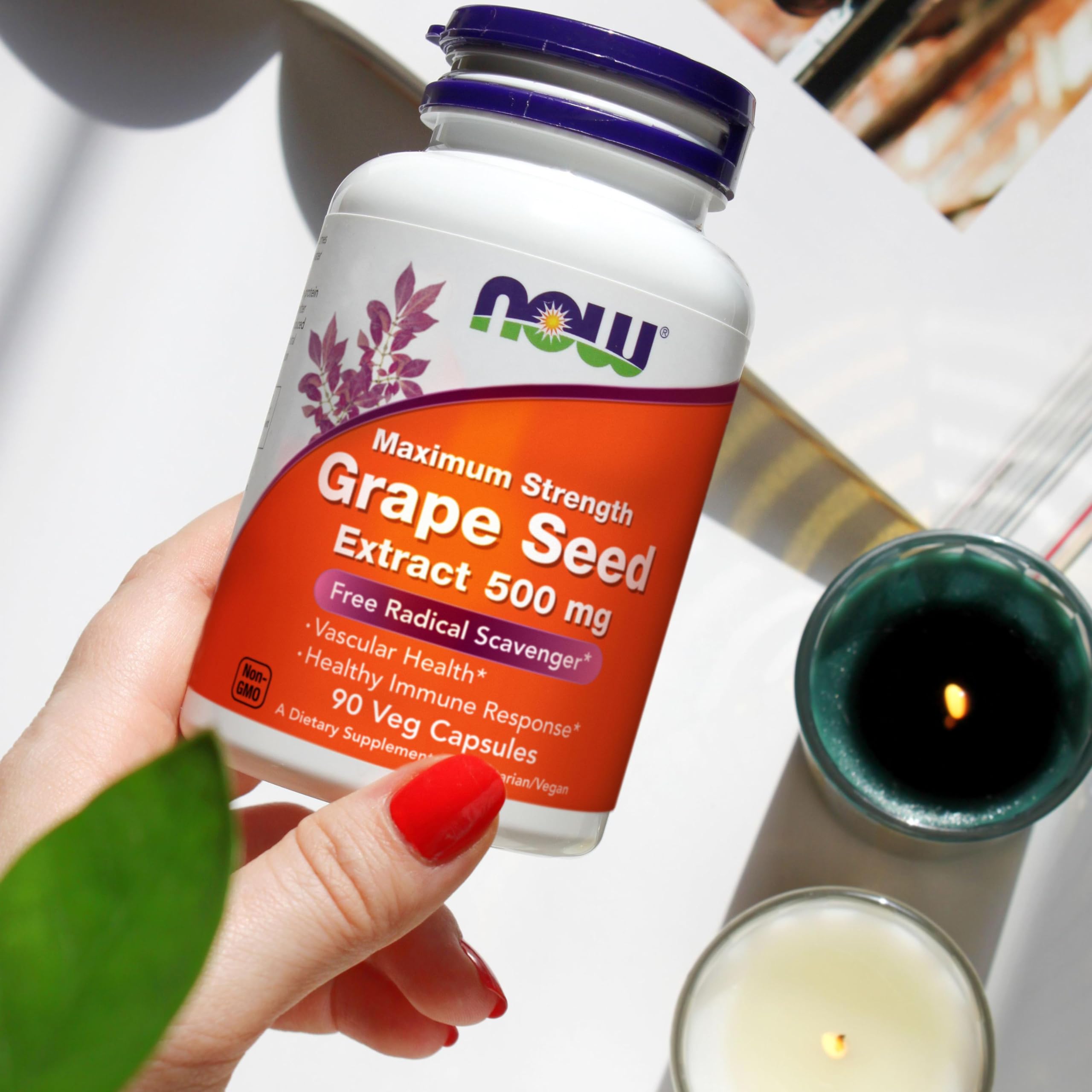 NOW bottle on kitchen counter suggesting daily wellness routine