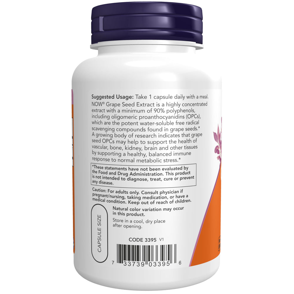 NOW powder texture of grape seed extract emphasizing concentrated potency