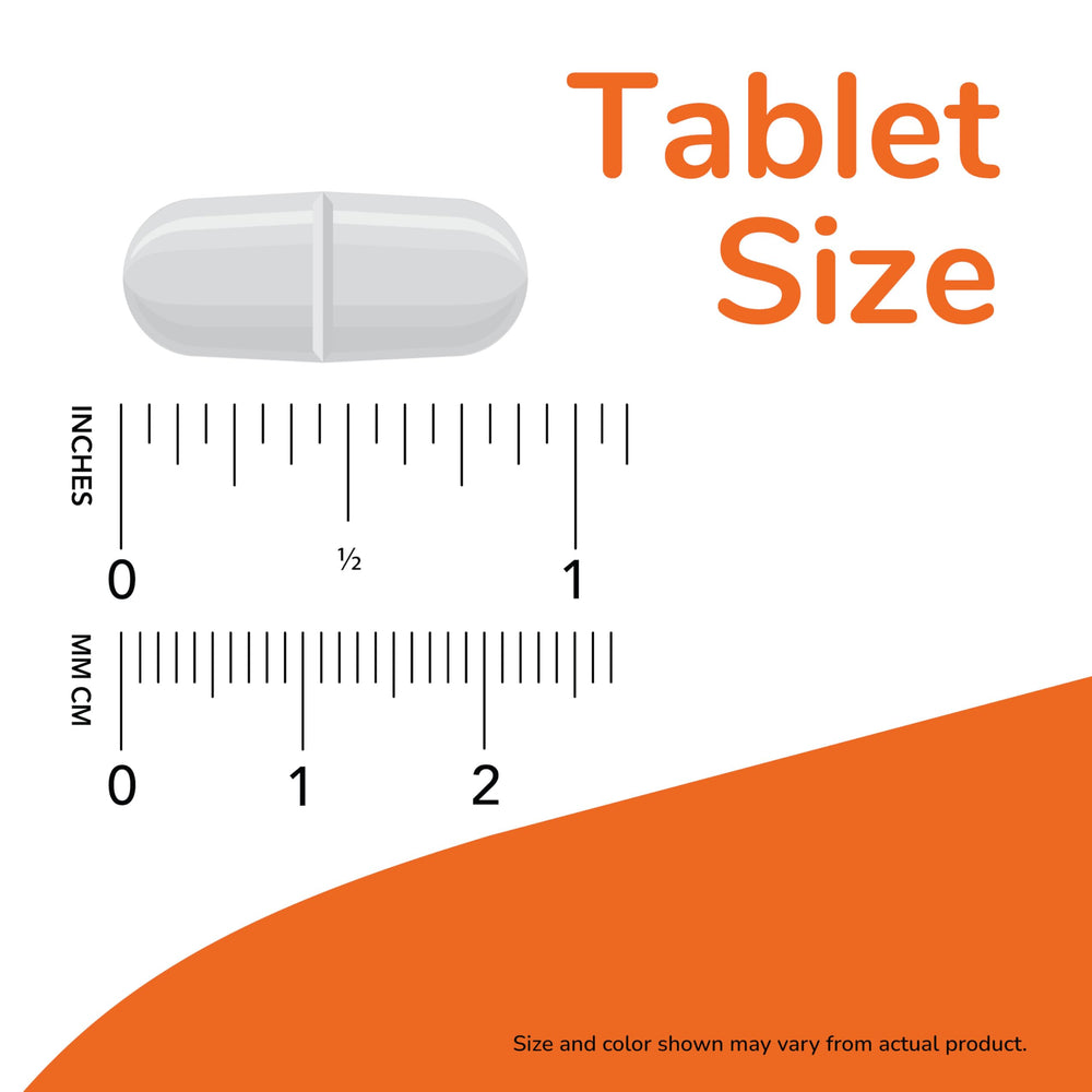 NOW open bottle with tablets spilled, convenient daily supply visible