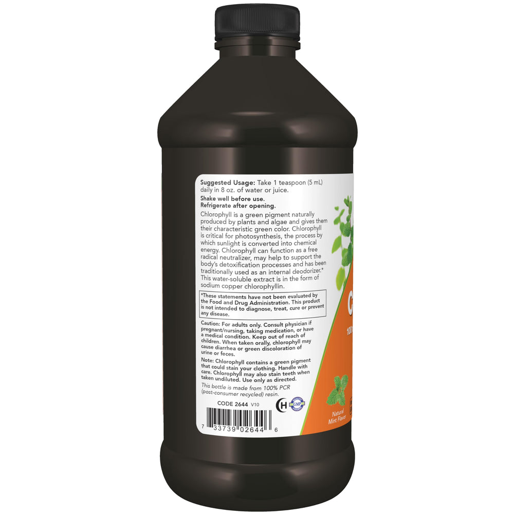NOW pouring chlorophyll into glass demonstrating simple dilution benefit