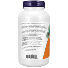 NOW magnesium citrate label details showing certifications and dosage, reassurance of quality