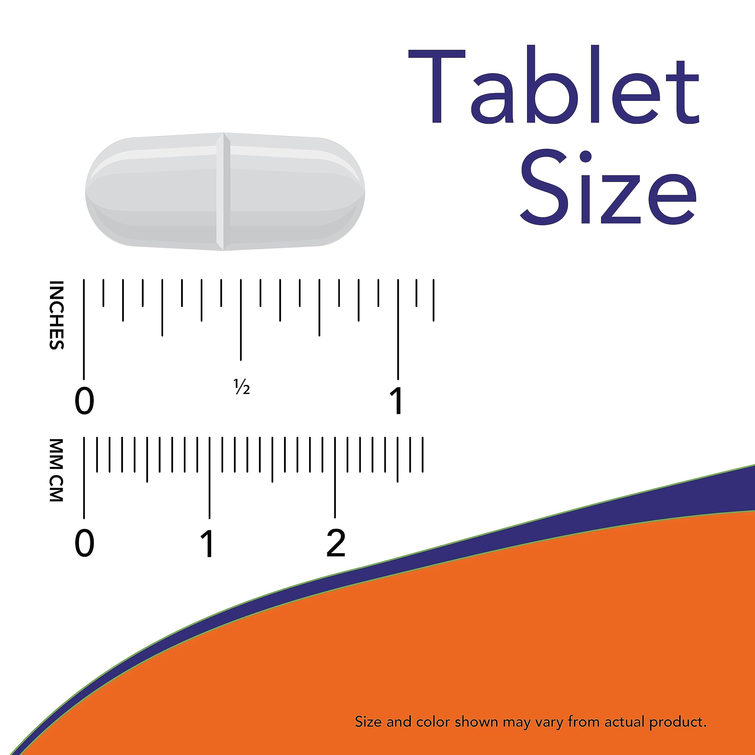 NOW magnesium citrate 250-count next to ruler for size comparison, long-lasting supply benefit