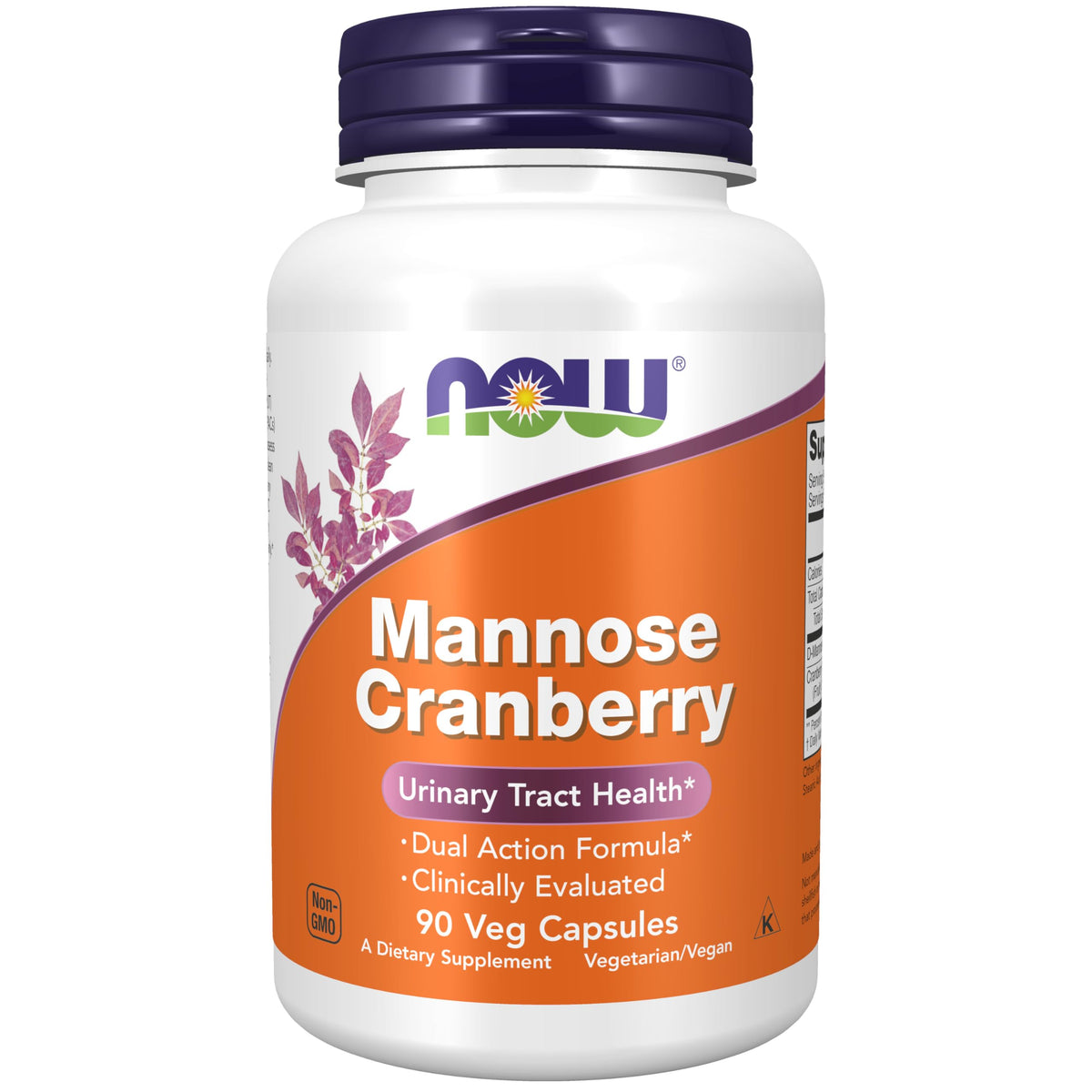 NOW Mannose Cranberry front packaging showing bottle and branding for easy ID