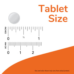 NOW methyl B-12 lozenge next to coin for scale and easy dosing visual