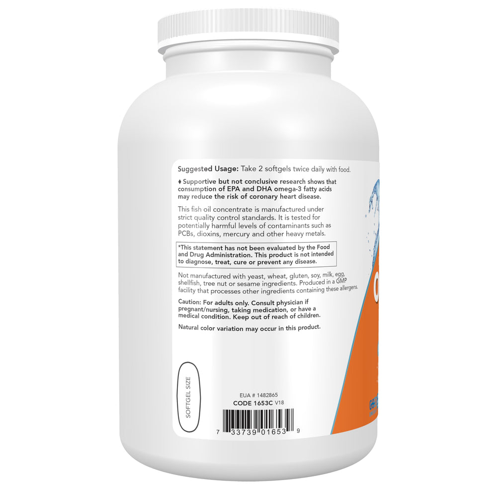 NOW single softgel cut open to reveal golden oil and purity indication