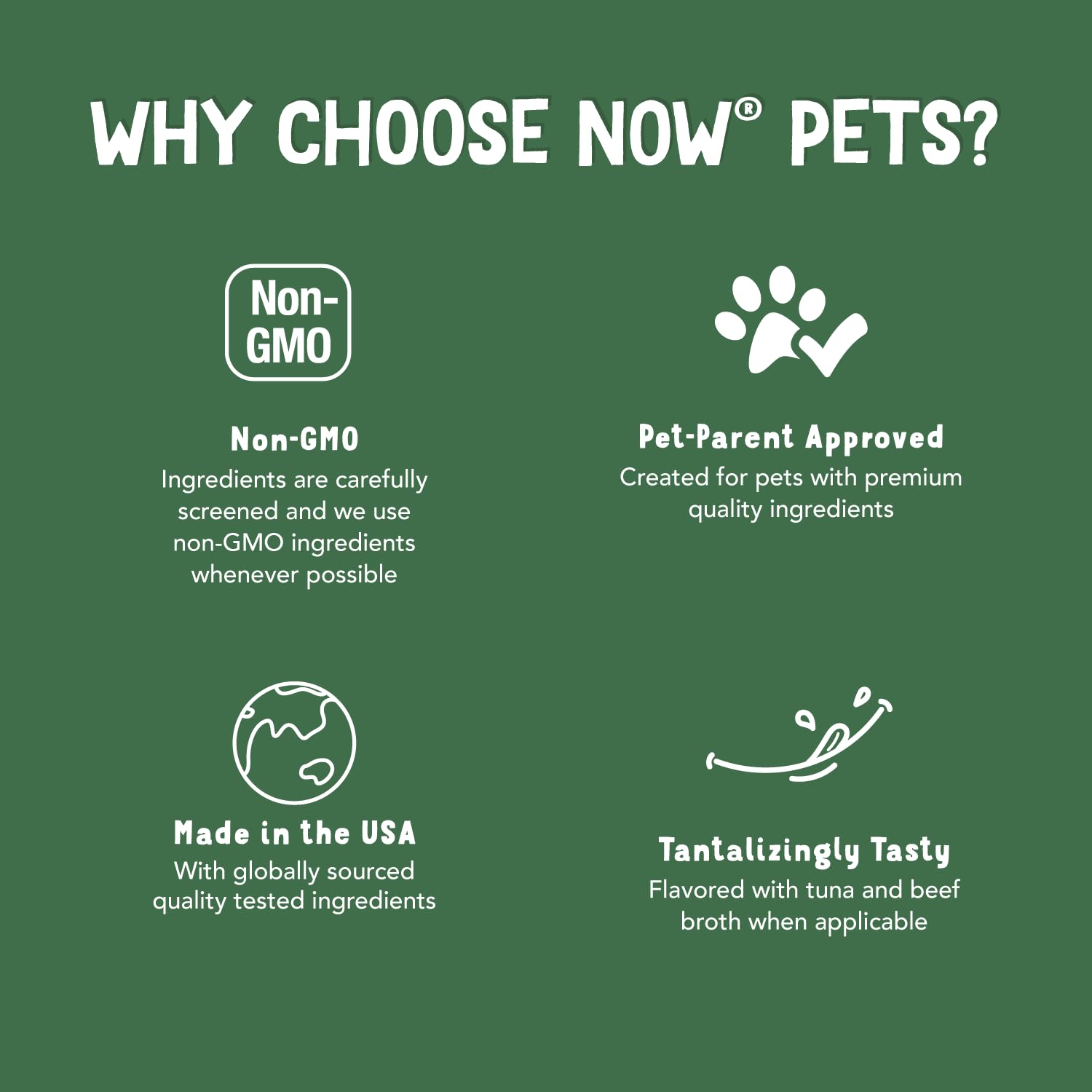 NOW Pets supplement label ingredient panel showing UC-II and manufacturing transparency