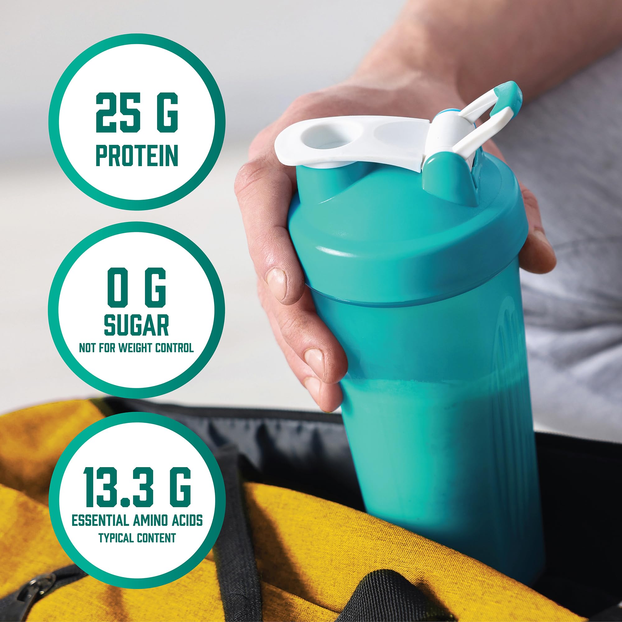 NOW scoop on scale showing exact serving size for accurate protein intake