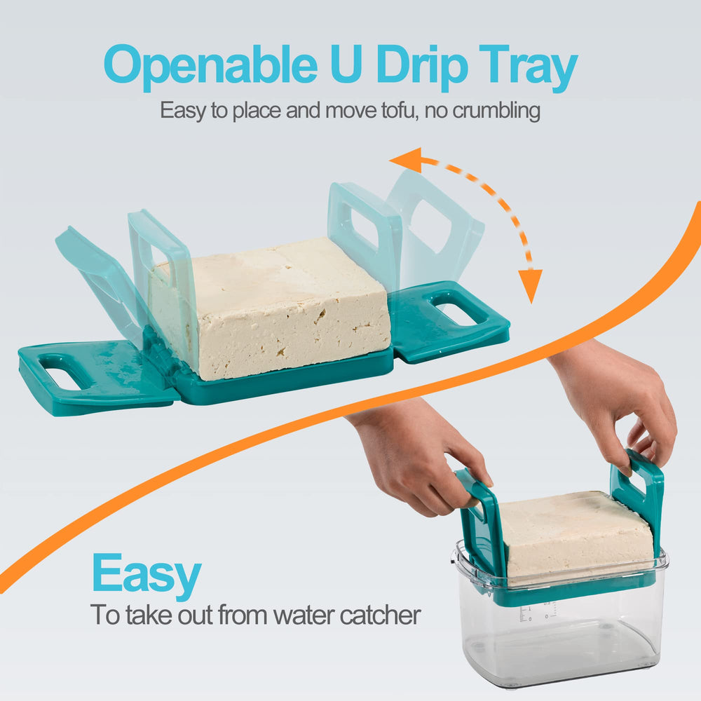 NOYA top lid pour spout visible, allowing easy draining without opening to preserve block shape