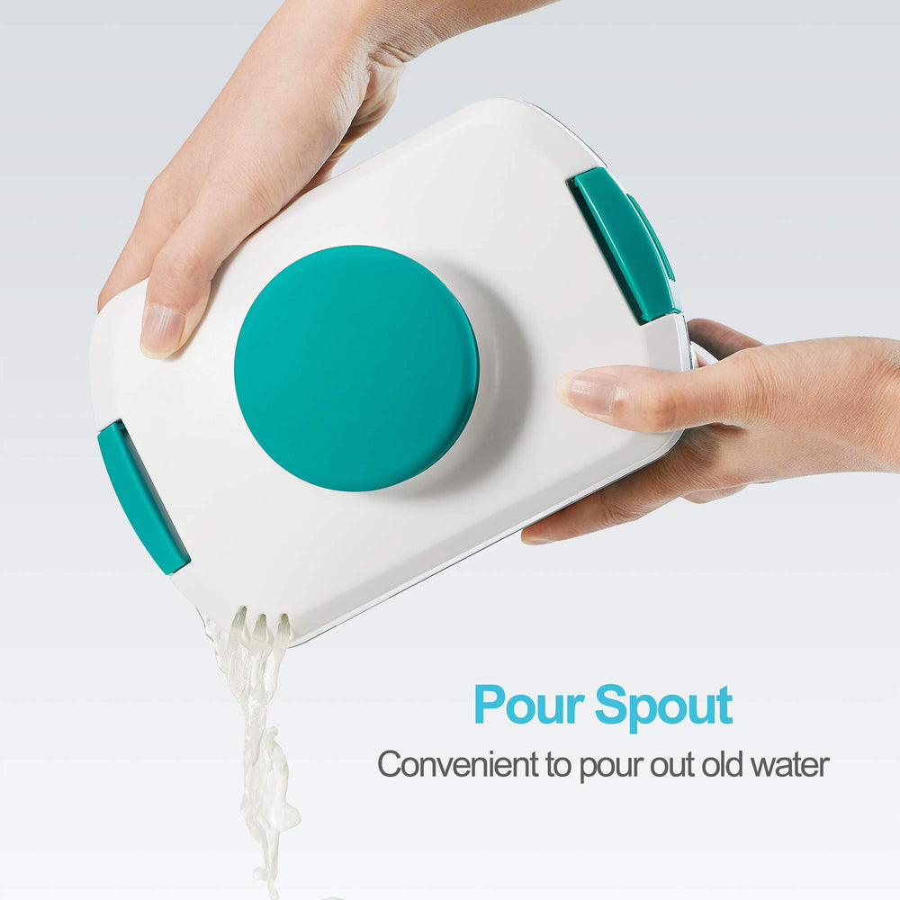 NOYA open U drip tray with tofu inside, preventing crumbling while removing the block safely