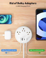 NTONPOWER ultra thin flat plug close-up fits tight outlet spaces