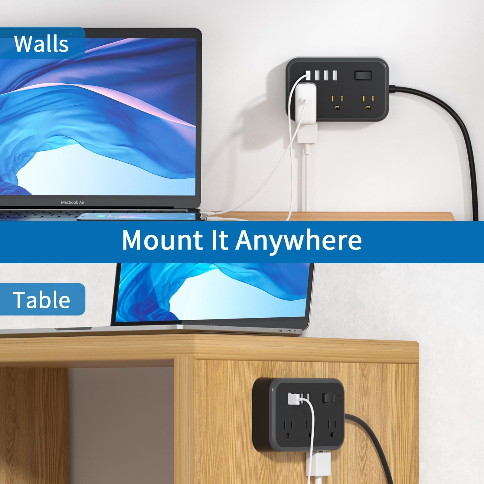 NTONPOWER next to smartphone to show scale and multi-device charging convenience