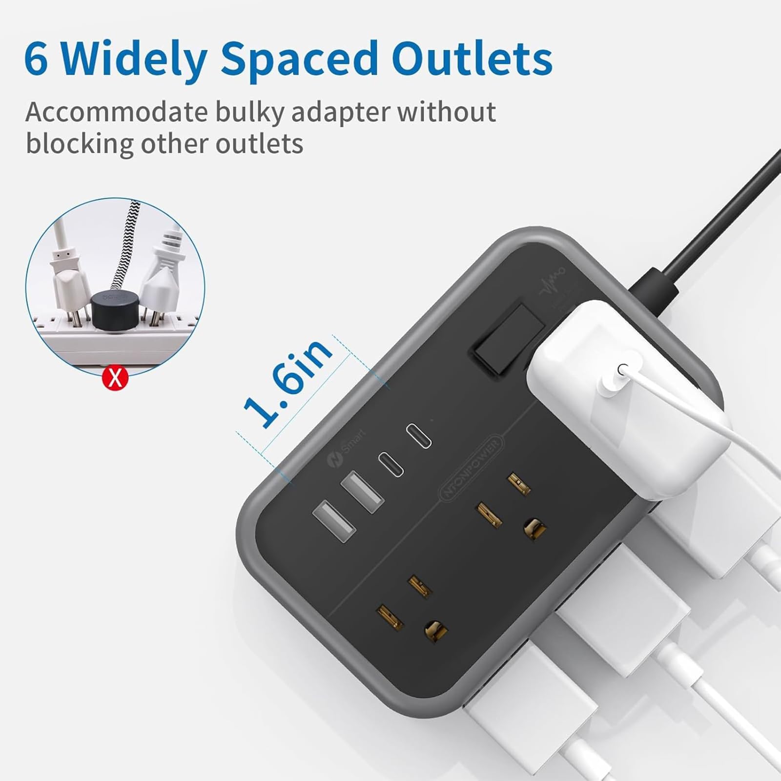 NTONPOWER wall mount slot detail ensuring secure and tidy vertical installation