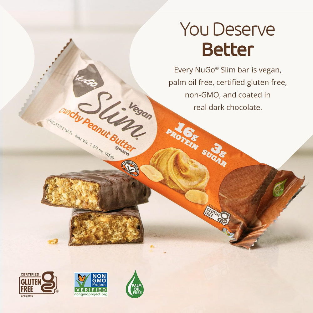 NuGo Slim bar beside coffee for a quick nutritious breakfast option