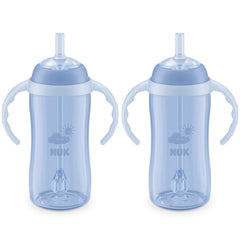 NUK front view of 10oz learner straw cup showing compact design and easy pouring