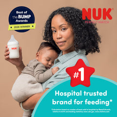 NUK close-up of soft silicone nipple highlighting natural latch