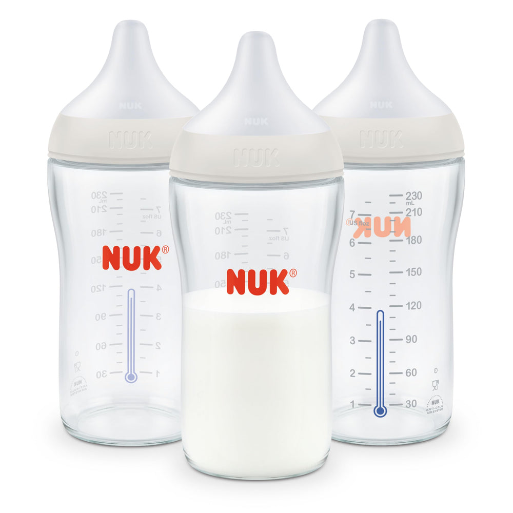 NUK close-up of ultra-soft silicone nipple showing breast-like feel
