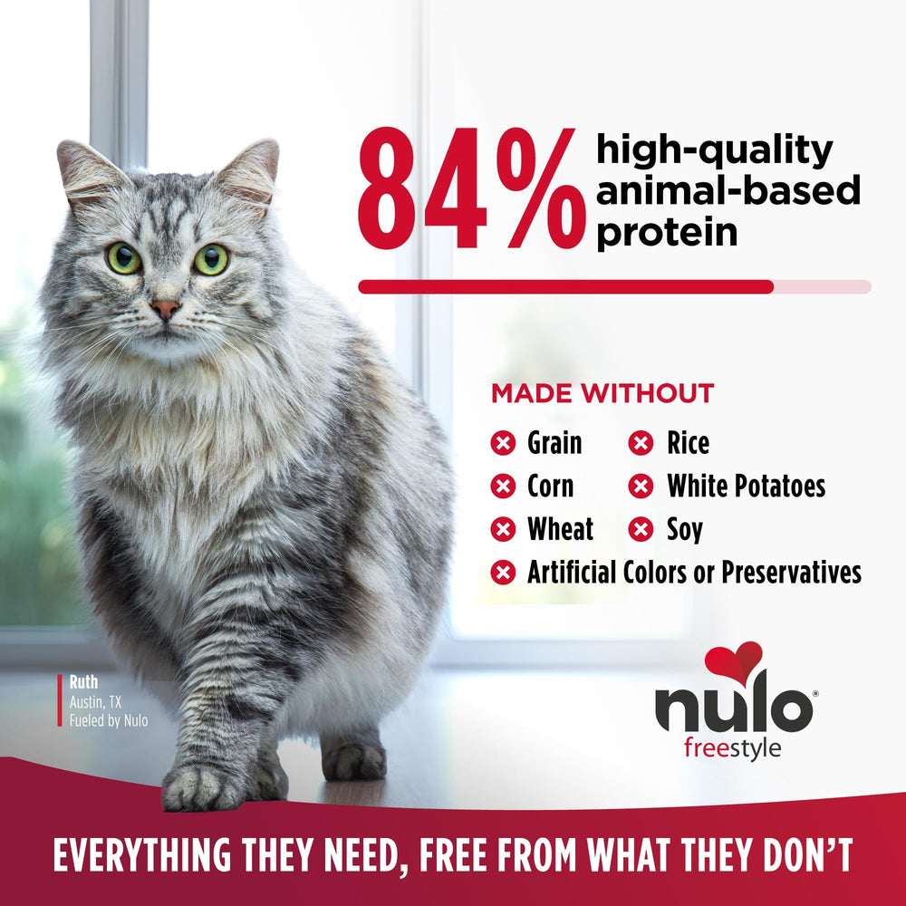 Nulo kibble close-up showing small disc texture for easier chewing
