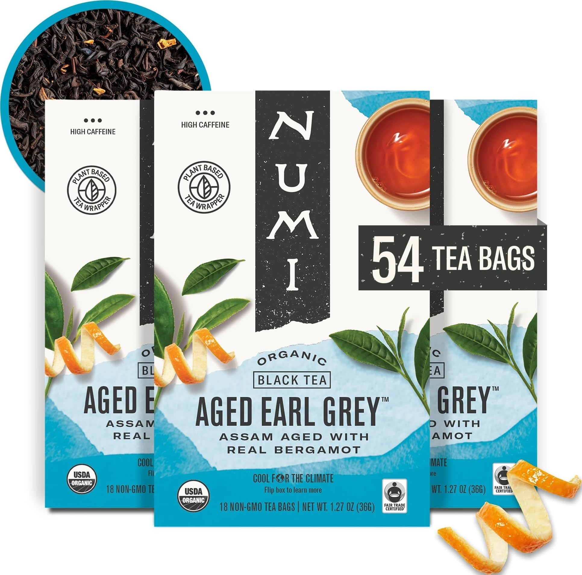 Numi front packaging showing box and brand, clear product identity benefit