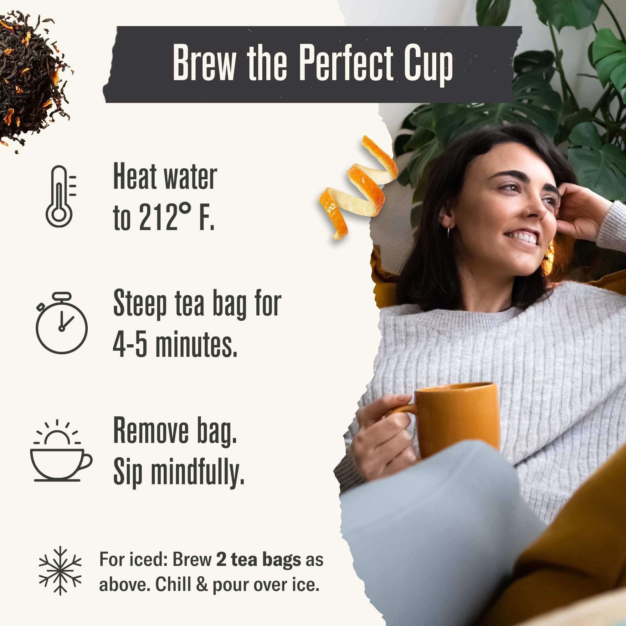 Numi pitcher of iced Earl Grey with glass, showcasing refreshing iced stability