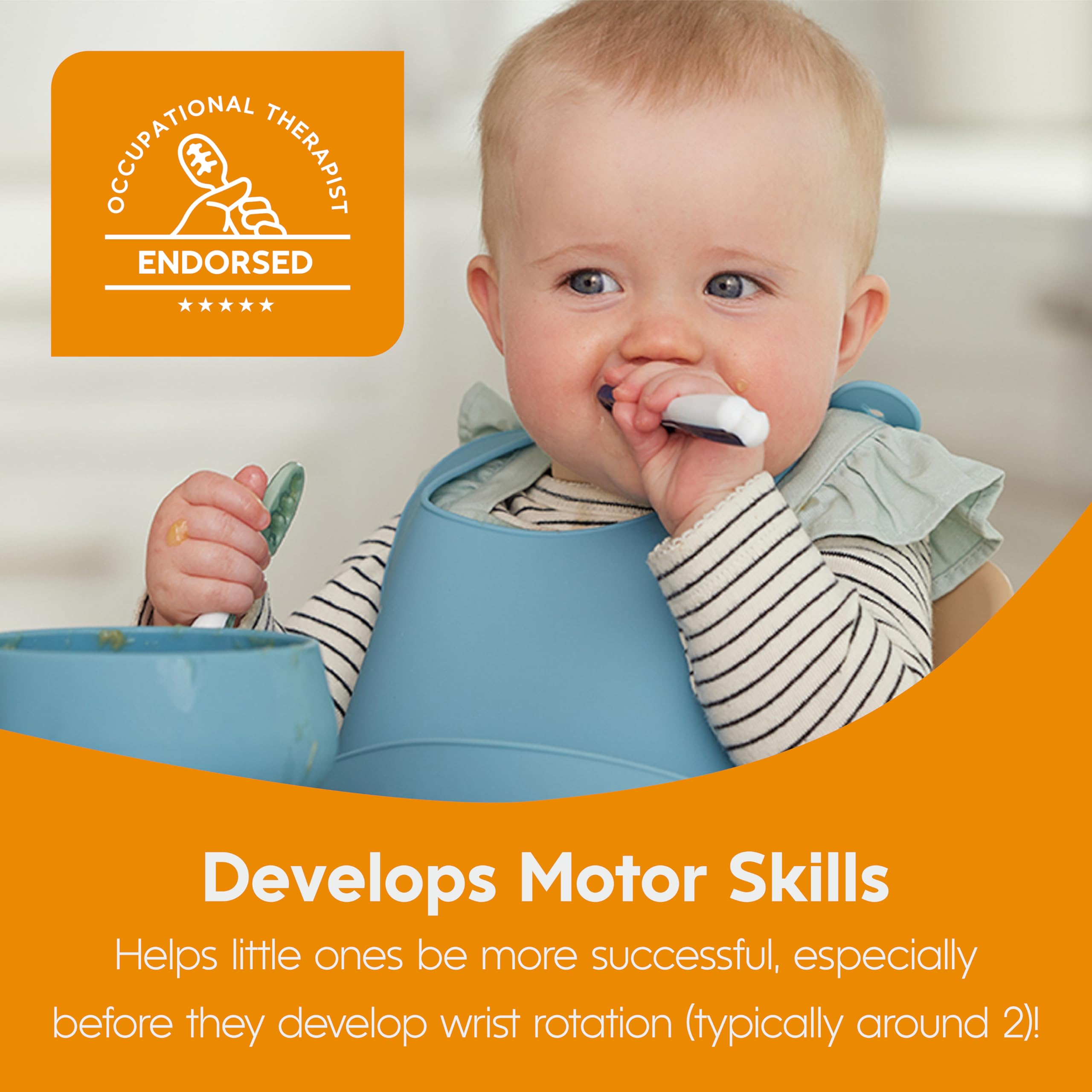 NumNum pre-spoon doubling as a teether for sore gums and play