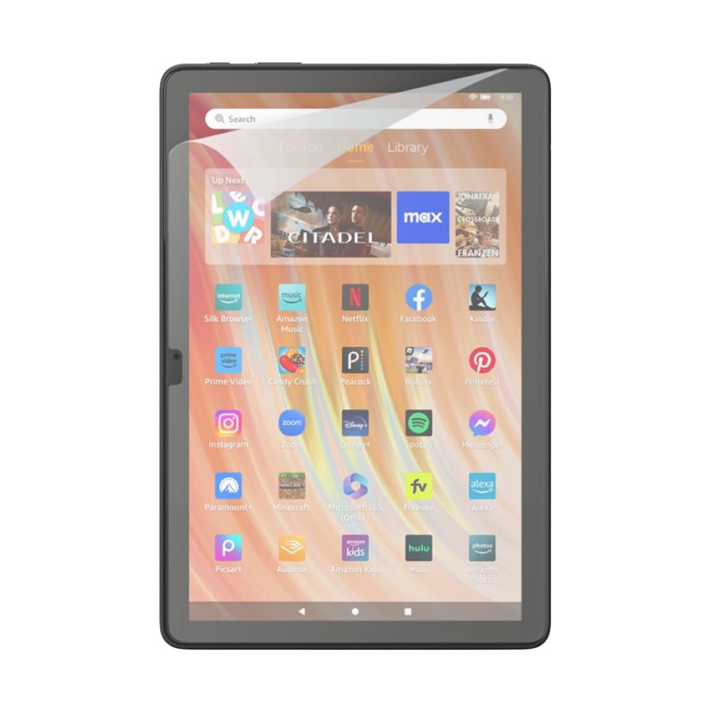 Nupro front view on Fire HD 10 showing precise fit and reduced glare benefit