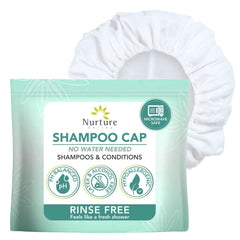 Nurture Valley front packaging of 6-pack shampoo caps showing convenience