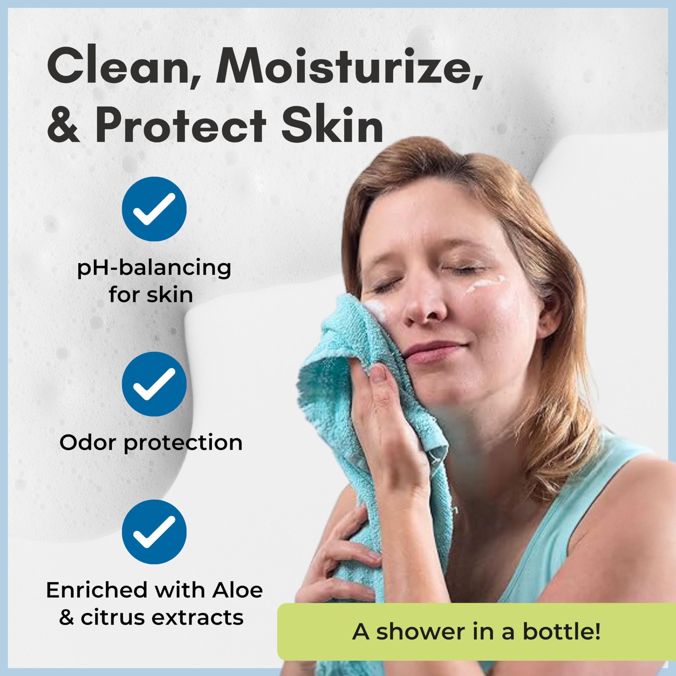 Nurture Valley foam applied to hair demonstrating gentle waterless shampoo