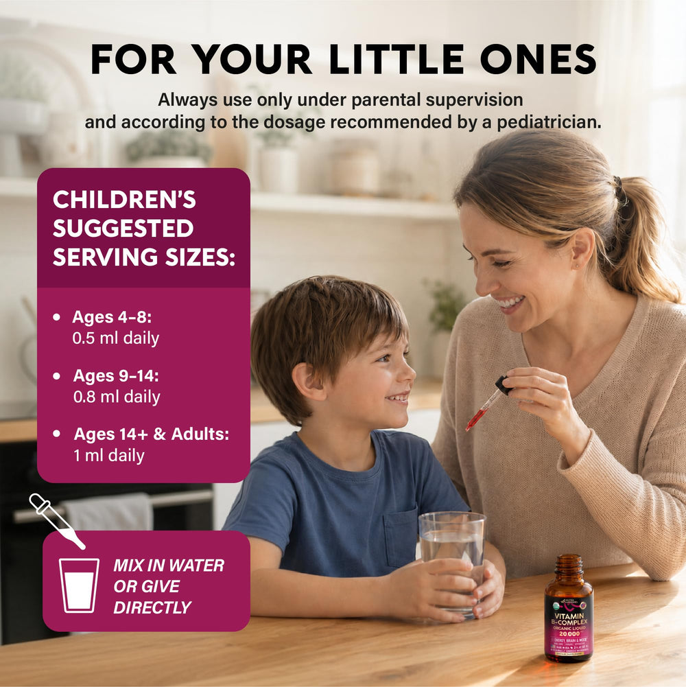 NUTRAHARMONY parent giving supervised child drops demonstrating family use