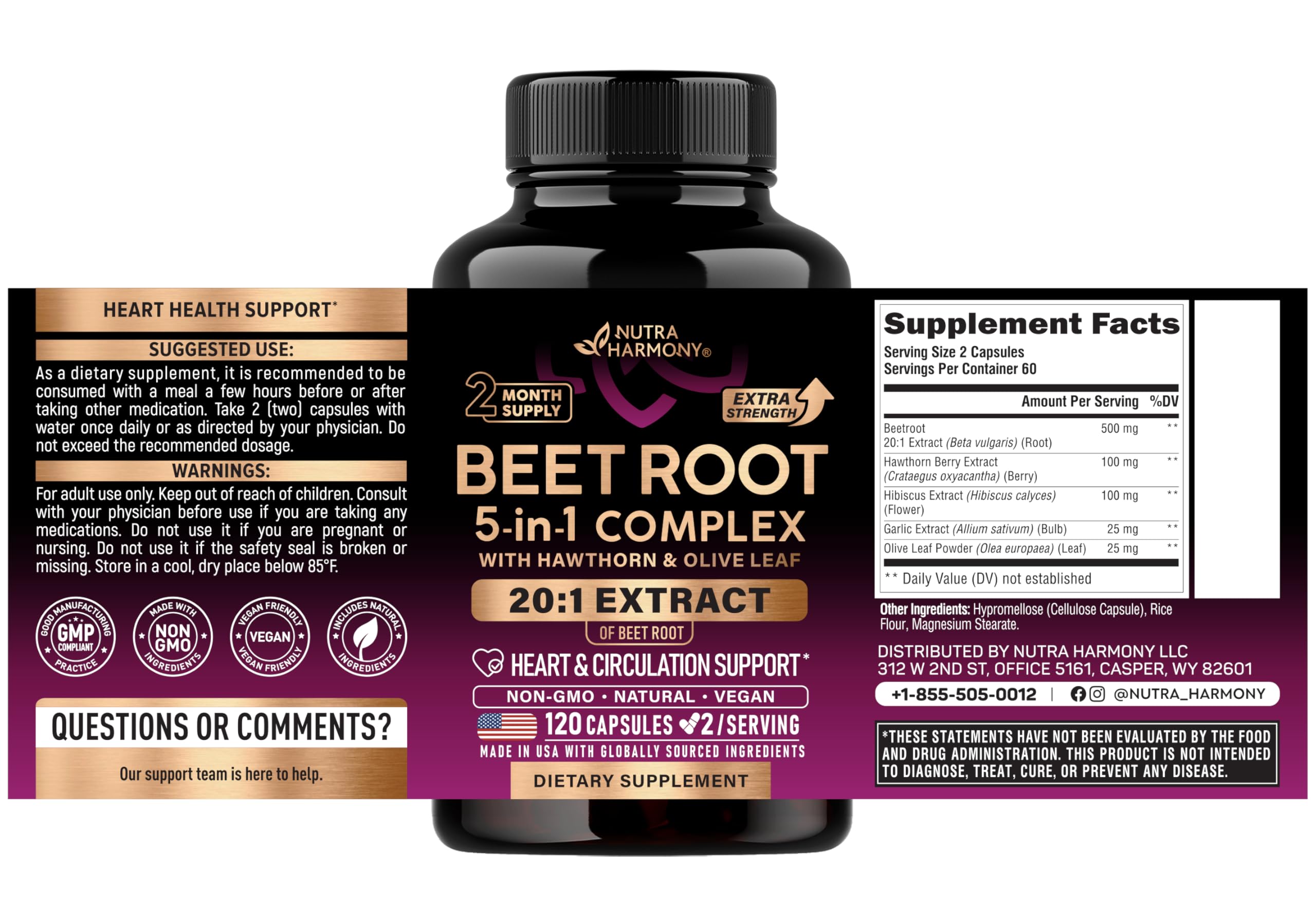 NUTRAHARMONY close-up capsule view highlighting smooth vegetarian capsule for convenience