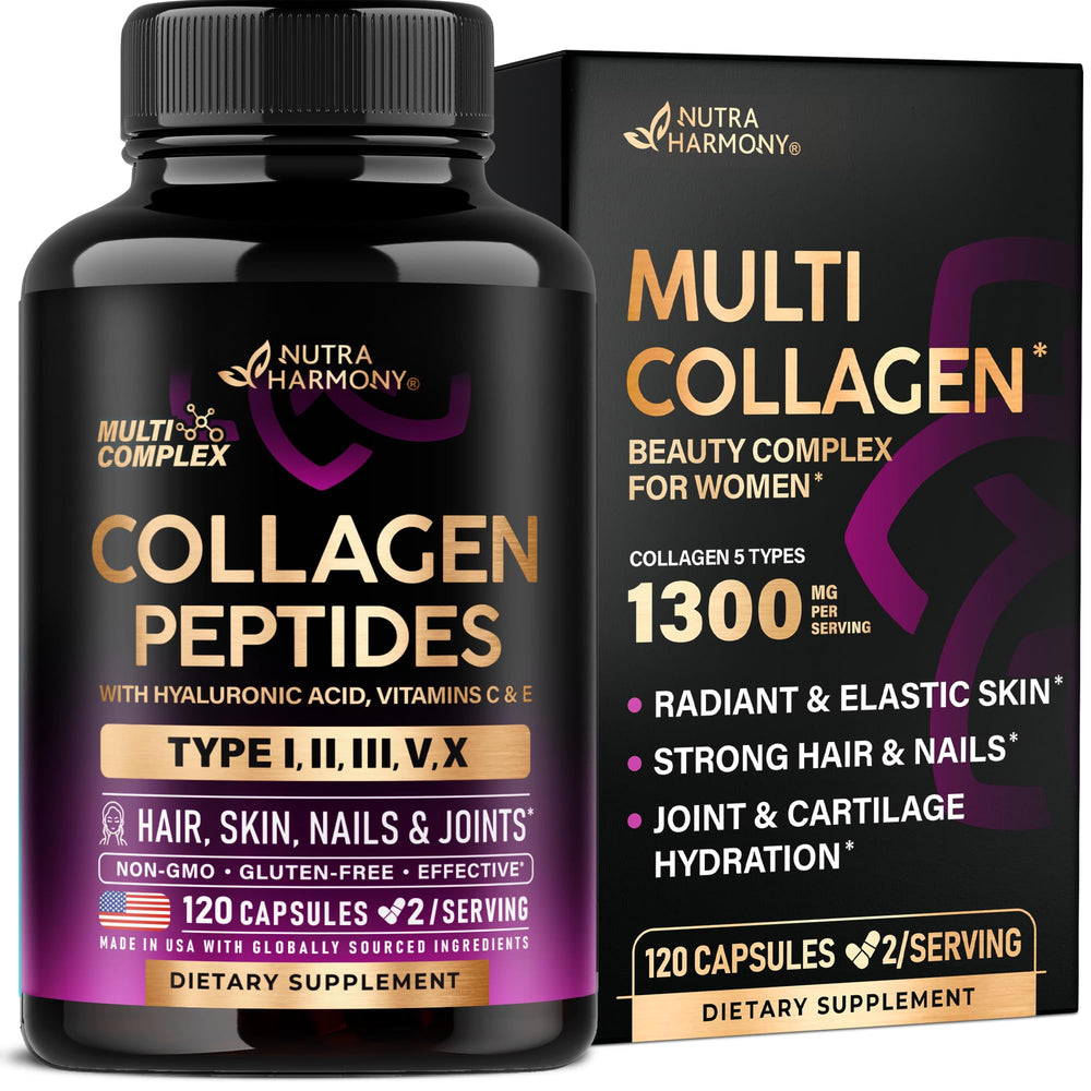NUTRAHARMONY front bottle view showing supplement benefits and clear labeling