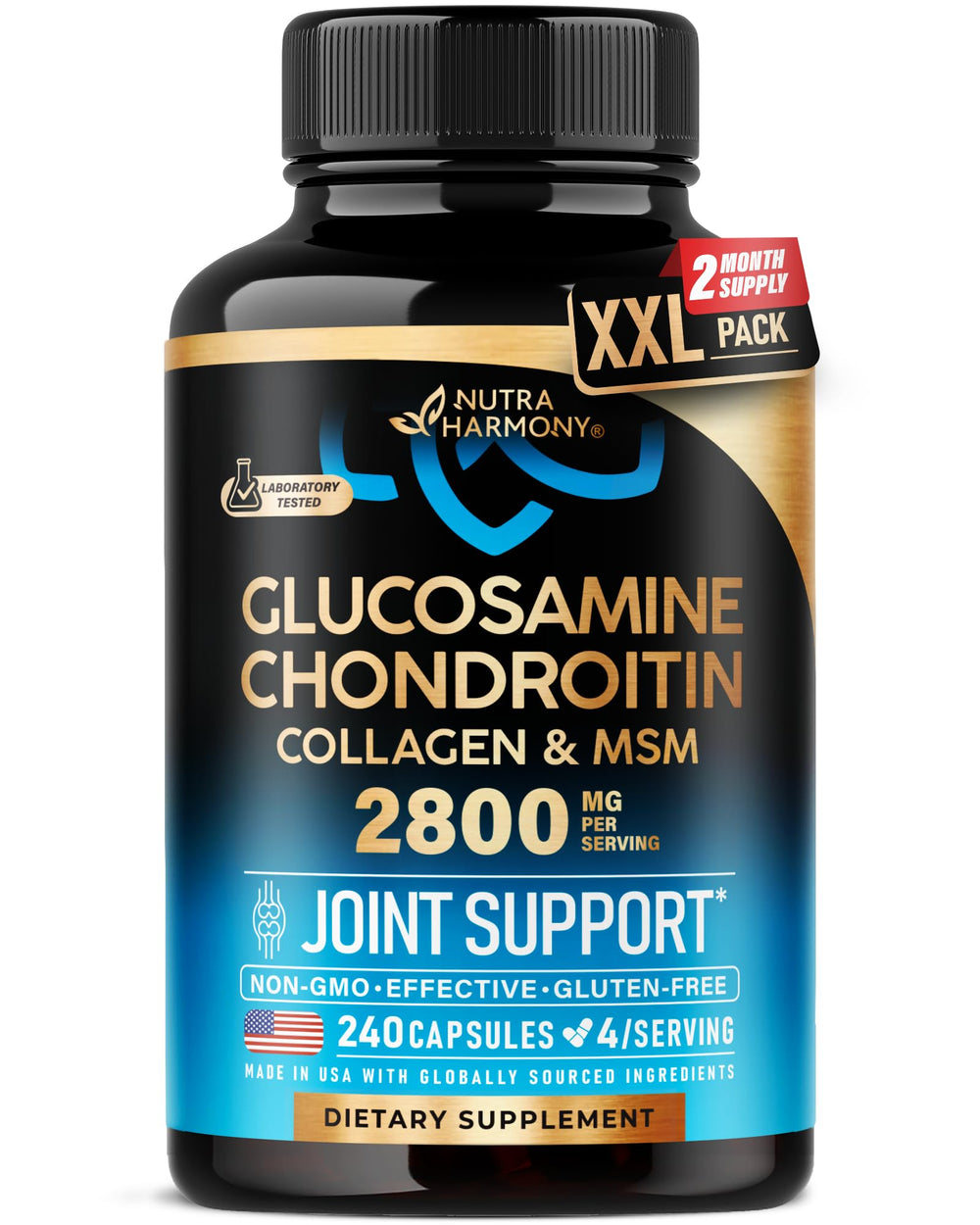 NUTRAHARMONY front bottle view showing product for daily joint support