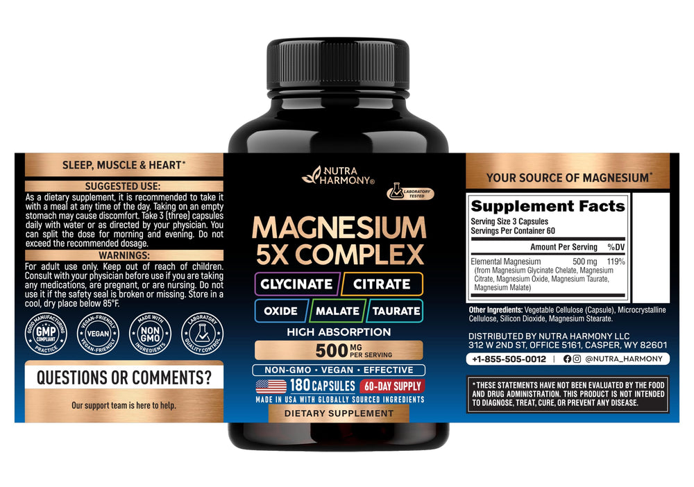 NUTRAHARMONY bottle top view with visible capsule count for long supply